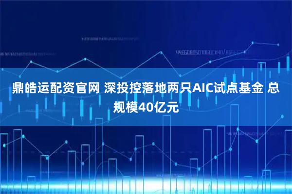 鼎皓运配资官网 深投控落地两只AIC试点基金 总规模40亿元