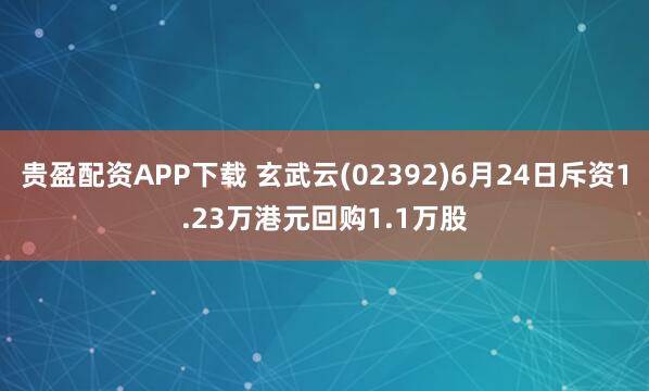 贵盈配资APP下载 玄武云(02392)6月24日斥资1.23万港元回购1.1万股