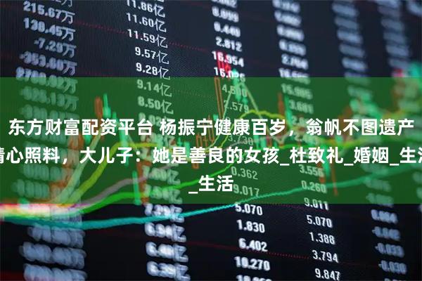 东方财富配资平台 杨振宁健康百岁，翁帆不图遗产精心照料，大儿子：她是善良的女孩_杜致礼_婚姻_生活