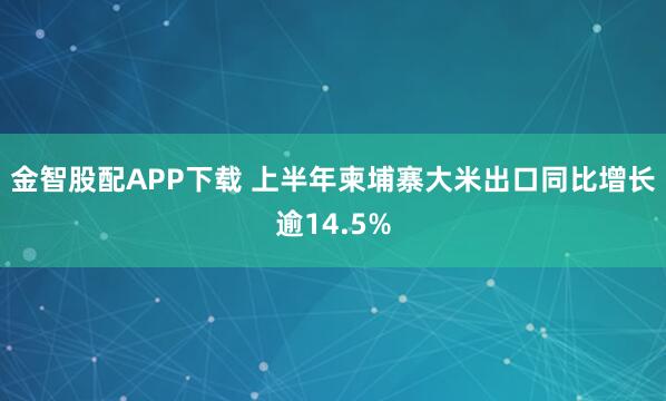 金智股配APP下载 上半年柬埔寨大米出口同比增长逾14.5%
